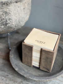 Lederen Memoblaadjes Houder-Hoffz-