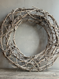 Kranz Wr. Woven Offen Frosted 60 cm