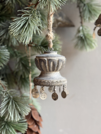 Houten Ornament met Muntjes Rustic aan Touw