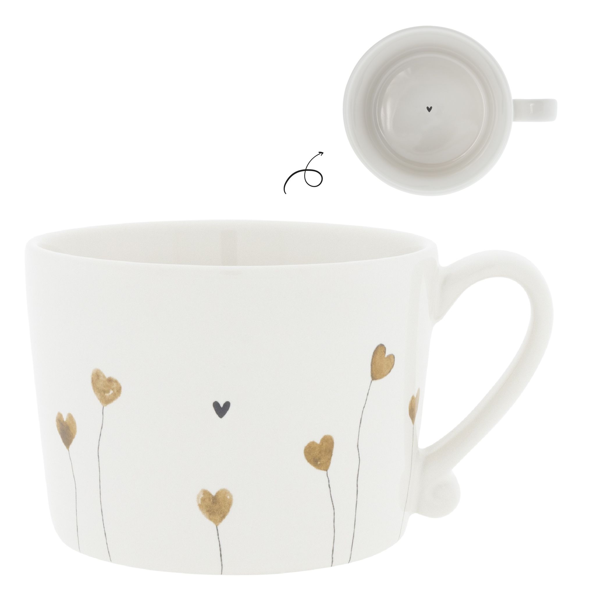 Mok met Oor en Bruine Hartjes -Bastion Collection-