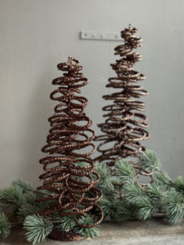 Kerstboompje Bruin Glitter Small