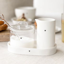 Schaaltje Wit met Zwart Hartje -Bastion Collections-