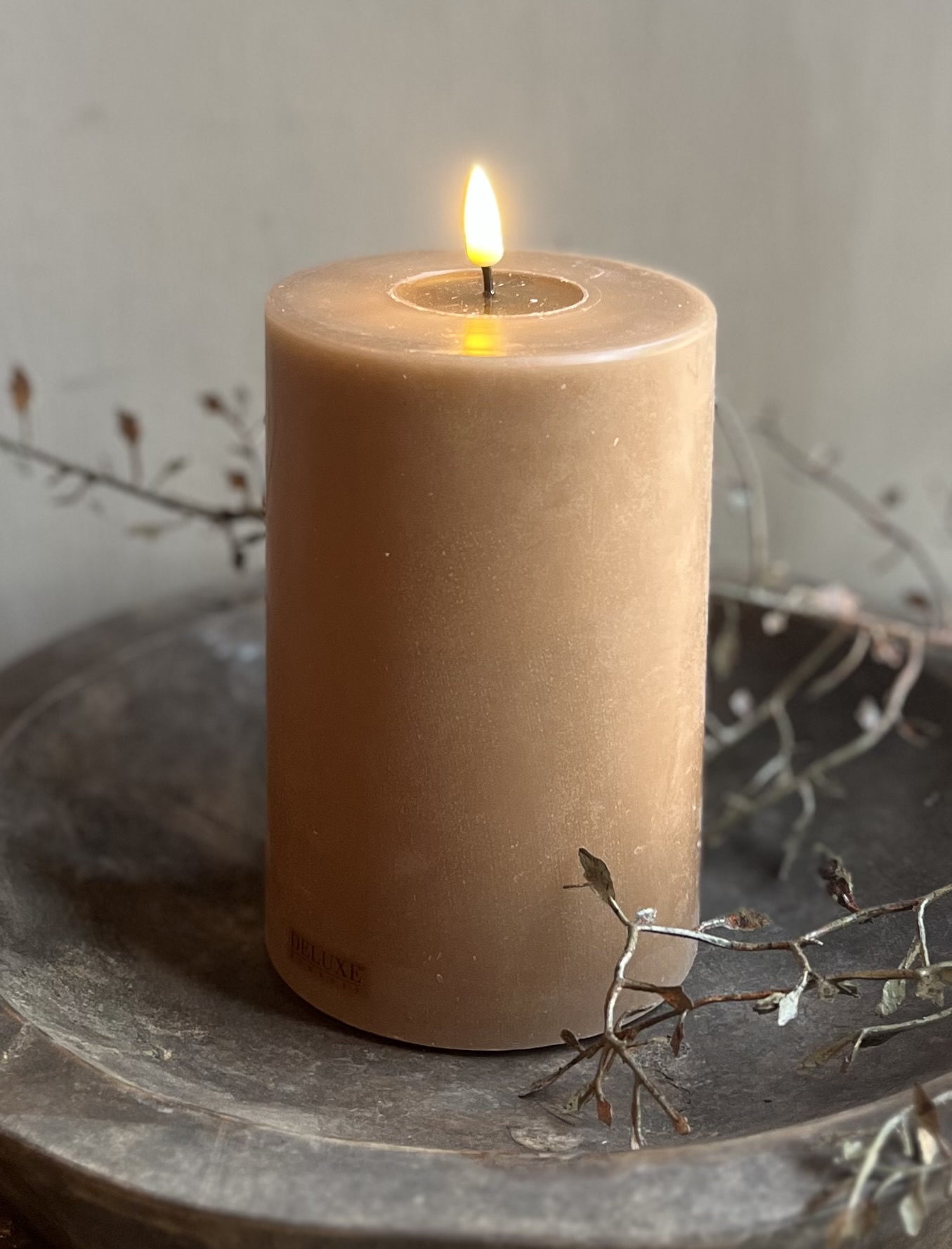 Kaars Wax LED Caramel D10xH15 cm