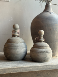 Houten Potje met Deksel en Greep Small
