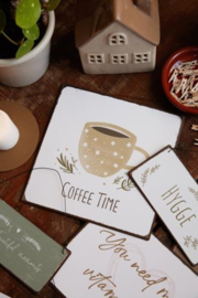Metalen bordje 'Coffee time'
