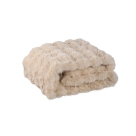 Plaid Cream Fake Fur 140x170 cm -PTMD-