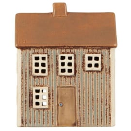 Waxinelicht Huisje met Bruine Deur