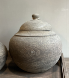 Houten Pot met deksel Abdur Large