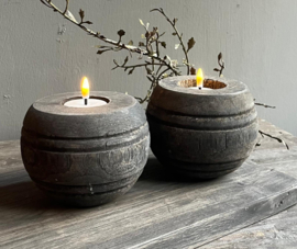 Houten Waxinehouder Buru stripe | Island Collection