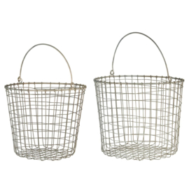 Basket set of 2 tall w/handle