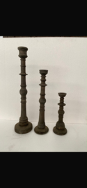 Houten Kandelaar Triple Small