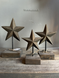 Houten Ster op Voet Small