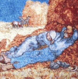 Gobelin Kissen Van Gogh Répose de paysan 45x45cm