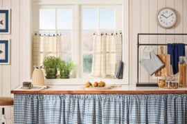 Theedoek Naturel met Blauwe Strepen