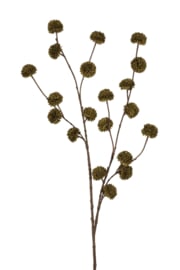 Zijde Tak Pompom Olijfgroen 100 cm