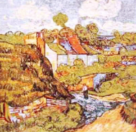 Gobelin kussen Van Gogh The House 45x45cm