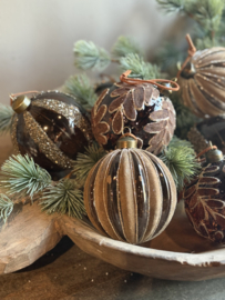 Kerstornament Bruin Gestreept -PTMD-