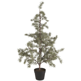 Artificial cedar w/plastic pot