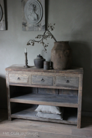 Sidetable Kota met 3-lades en 2 open vakken -Driftwood-