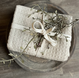 Set of 3 Tea Towels Waffle