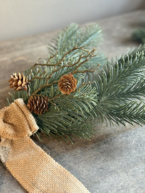 Hanger Zijde Groen Kerst met Strik