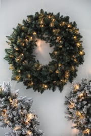Kerstkrans met lampjes 90 cm -PTMD-