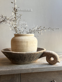 Oude Houten Schaal met Handvat