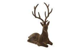 Liegender Hirsch Samt Braun Medium