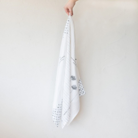 Theedoek Wit/Blauw 50x70 cm -Bastion Collections-