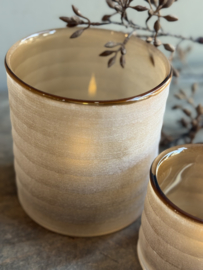 Windlicht Beige/Brown 15x16 cm -PTMD-