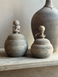 Houten Potje met Deksel en Greep Small