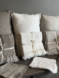 Linnen Plaid 130x170 cm Beige -Luksa Home Collection-