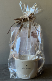 Giftset mok met lepel "Hi Mom"