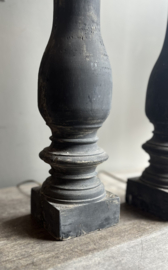 Houten Balusterlamp Grijs -Aura Peeperkorn-