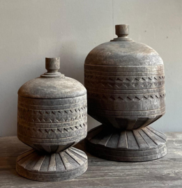 Houten Pot met Deksel Large ''Lintang''