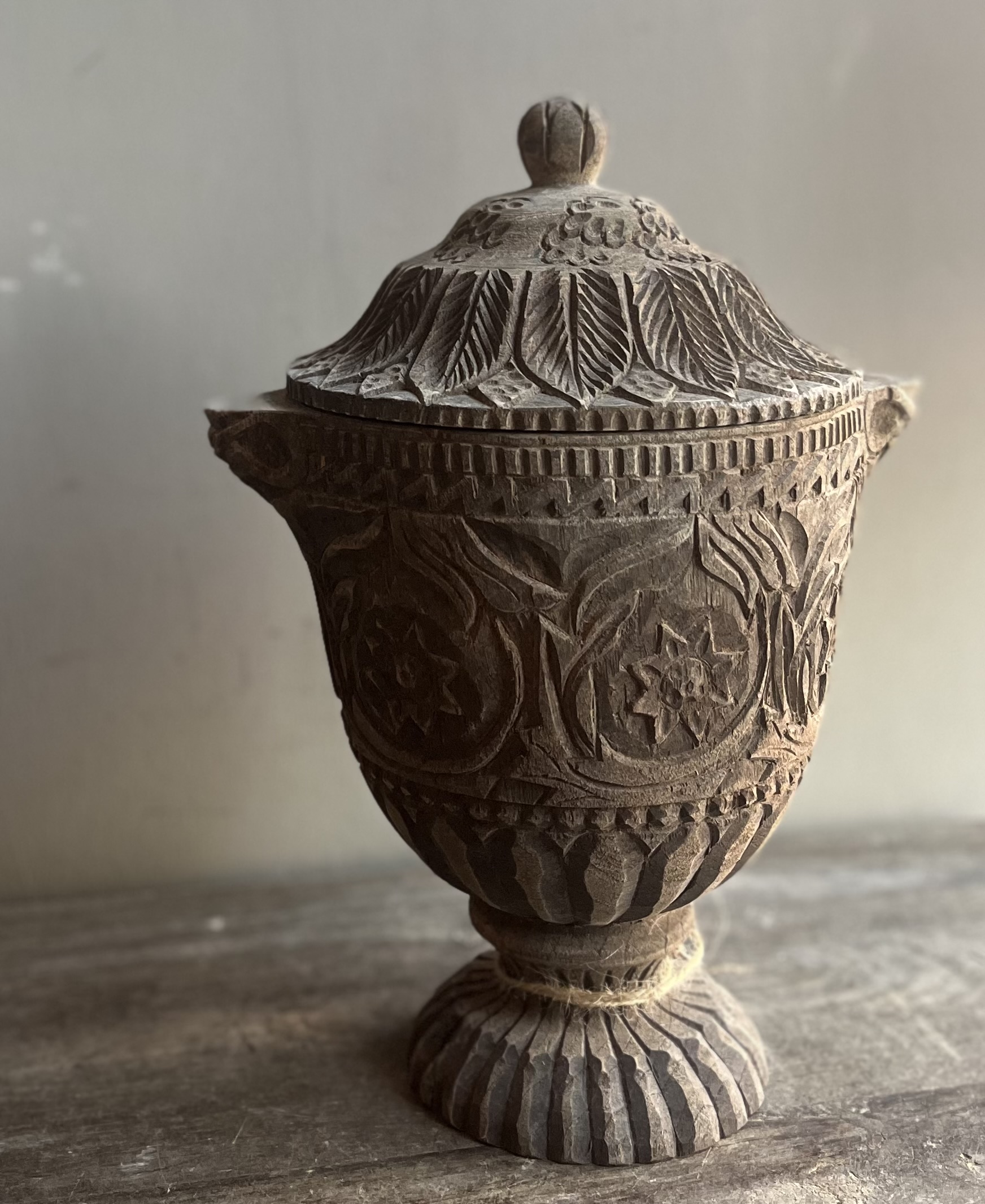 Houten Pot met Deksel Amin