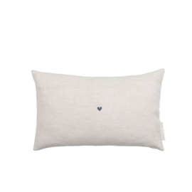Kissen Natur mit schwarzem Herz 30x50 cm -Bastion Collections-
