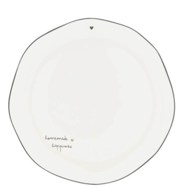 Ontbijtbord Wit met Bruine Tekst Homemade Happiness 23 cm -Bastion Collections-