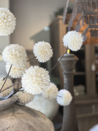 Seidenzweig Pompons Weiß 98 cm