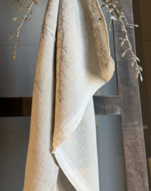 Theedoek Linnen/Katoen met Beige Rand 48x70 cm