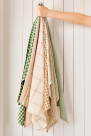 Theedoek Naturel met Bruine Ruit