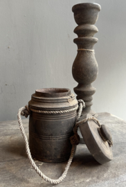Oude Houten Kruik met deksel
