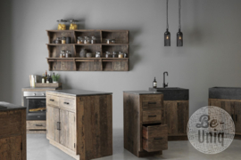 Smal spoelbakelement met spoelbak met kraangat | K015