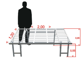 Schuintafel 200 x 120 cm (A1016)