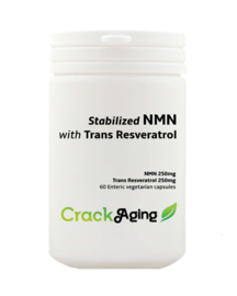 60 Gastric Acid Resistant Capsules NMN 250mg 99,9% + Trans Resveratrol 250mg  99%