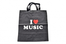 Muziektas I Love Music zwart