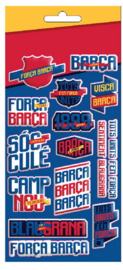 FC Barcelona stickers 10 x 22 cm vinyl blauw/rood 15 stuks