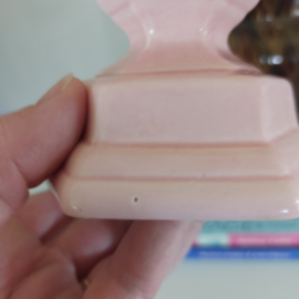 Kandelaar roze keramiek