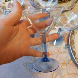 Set cocktailglazen blauwe voet