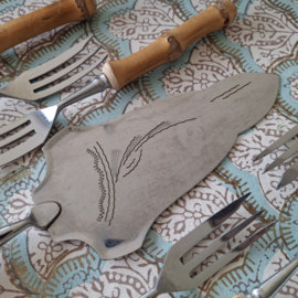 Vintage bamboe taartbestek